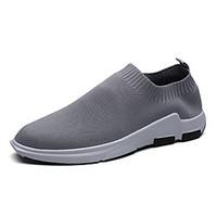 Men\'s Sneakers Spring Summer Comfort Tulle Outdoor Athletic Casual Walking Flat Heel Gray Black