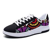 Men\'s Sneakers Spring Summer Comfort Couple Shoes Canvas Outdoor Athletic Casual Flat Heel Lace-up Dark Purple Black/Red Black/White