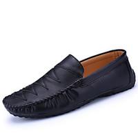 mens loafers slip ons spring summer comfort pu casual flat heel slip o ...