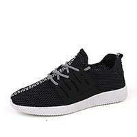 Men\'s Sneakers Spring Summer Comfort PU Tulle Casual Flat Heel Lace-up Blue Black White