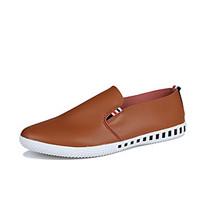 Men\'s Boat Shoes Moccasin Comfort Light Soles PU Spring Summer Outdoor Casual Flat Heel Brown Black White Flat