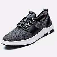 Men\'s Athletic Shoes Comfort Tulle Spring Fall Athletic Outdoor Walking Comfort Lace-up Flat Heel Blue Gray Flat