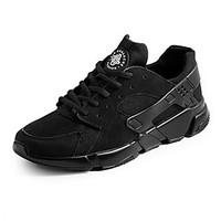 Men\'s Sneakers Spring Fall Comfort Tulle PU Athletic Flat Heel Black White Running