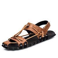 mens sandals spring summer fall comfort cowhide outdoor office career  ...