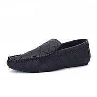 mens oxfords spring fall comfort pu casual flat heel slip on black bro ...