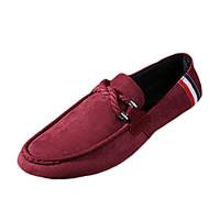 Men\'s Loafers Slip-Ons Spring Fall Comfort Fabric Casual Flat Heel Lace-up Black Blue Red Walking