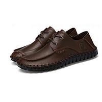 Men\'s Sneakers Spring / Fall Comfort Leather Casual Flat Heel Black / Brown / Taupe Sneaker