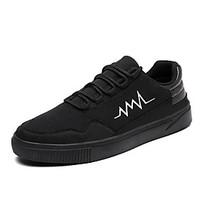 Men\'s Sneakers Summer Fall Comfort PU Outdoor Casual Flat Heel Black/Red Black/White Black