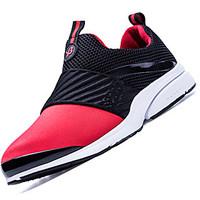 Men Sneakers Spring Summer Fall Comfort Light Soles Tulle Outdoor Athletic Flat Heel Black Red Navy Blue Black and Red Running Jogging
