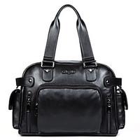 Men Tote Cowhide All Seasons Business Bag Casual Handbag Big Messenger Bag Trendy Shoulder Bag D8075