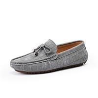 Men\'s Loafers Slip-Ons Light Soles Suede Spring Summer Outdoor Casual Flat Heel Khaki Gray Dark Blue Black Walking Shoes