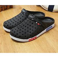 Men\'s Sandals Comfort Hole Shoes Couple Shoes PU Spring Casual Blue Gray Black Flat