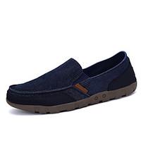 Men\'s Loafers Slip-Ons Spring / Fall Comfort Fabric Casual Flat Heel Slip-on Blue / Brown / Gray Sneaker