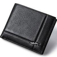 Men Wallets Genuine Leather Short Black Purse High Quality Cowhide Money Bag Casual Credit Card Wallet D6016-3