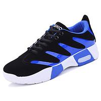 Men\'s Athletic Shoes Comfort PU Spring Fall Outdoor Lace-up Flat Heel Blue Red Black Under 1in