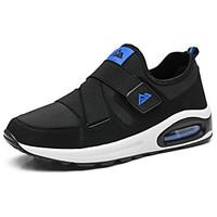 Men\'s Athletic Shoes Comfort PU Spring Fall Athletic Outdoor Walking Comfort Hook Loop Flat Heel Royal Blue Black/Red Black/White Black