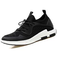 Men\'s Athletic Shoes Comfort PU Spring Fall Outdoor Lace-up Flat Heel Black/White Black/Red Black Under 1in