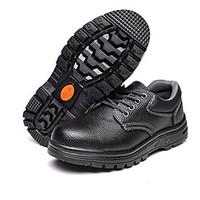 Men Sneakers Comfort Nappa Leather Summer Fall Outdoor Casual Work Safety Low Heel Black/Yellow Black Under 1in