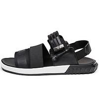 mens sandals comfort synthetic spring casual black flat