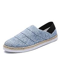 Men\'s Loafers Slip-Ons Light Soles Canvas Spring Summer Outdoor Casual Flat Heel Blue Yellow Black Walking Shoes