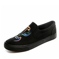 mens loafers slip ons comfort canvas spring casual black flat