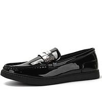 Men\'s Sneakers Comfort PU Patent Leather Tulle Spring Casual Black Flat