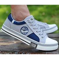 Men\'s Sneakers Comfort Canvas Spring Casual Blue Gray White Flat