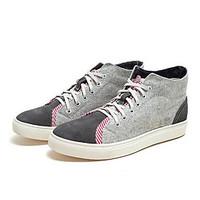 Men\'s Sneakers Comfort Pigskin Suede Spring Casual Screen Color Blue Gray Flat