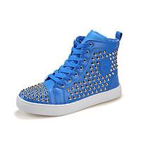 Men\'s Sneakers Spring Fall Comfort PU Casual Flat Heel Rivet Lace-up Black Blue Red White