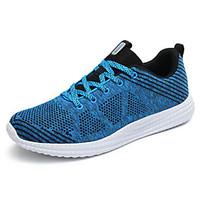 Men\'s Athletic Shoes Comfort Tulle Spring Fall Casual Walking Comfort Split Joint Flat Heel Black Gray Ruby Blue 2in-2 3/4in