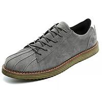 Men\'s Sneakers Comfort Suede Spring Fall Casual Walking Comfort Split Joint Flat Heel Black Gray Khaki 2in-2 3/4in