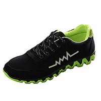Men\'s Athletic Shoes Comfort Canvas Spring Fall Casual Walking Comfort Split Joint Flat Heel Black/Green Black/Blue Orange/Black2in-2