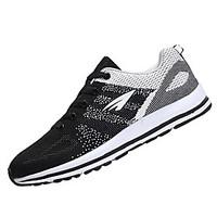 Men\'s Athletic Shoes Comfort PU Spring Fall Casual Walking Comfort Split Joint Flat Heel Navy Blue Black/White Black/Red 2in-2 3/4in