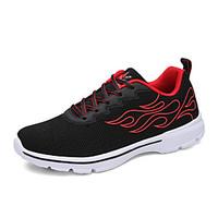 Men\'s Sneakers Spring Summer Mary Jane Comfort Couple Shoes Tulle Outdoor Athletic Casual Running Flat Heel Lace-up Black/Red Blue Black