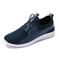 Men\'s Sneakers Summer Fall Comfort Light Soles Tulle Casual Flat Heel Blue Black Walking