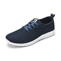 Men\'s Sneakers Summer Fall Comfort Light Soles Tulle Casual Flat Heel Blue Black Walking