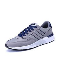Men\'s Athletic Shoes Comfort PU Spring Fall Casual Walking Comfort Split Joint Flat Heel Gray Blue Black/White 2in-2 3/4in