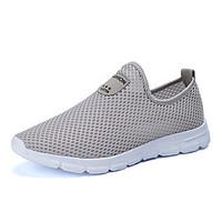Men\'s Athletic Shoes Comfort Tulle Summer Casual Walking Comfort Split Joint Flat Heel Black Gray Blue 2in-2 3/4in