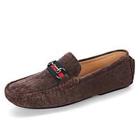 Men\'s Loafers Slip-Ons Moccasin Light Soles Suede Outdoor Casual Walking Flat Heel Khaki Brown Gray Black Walking Shoes