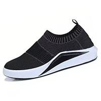 Men\'s Loafers Slip-Ons Comfort Tulle Spring Fall Casual Walking Comfort Split Joint Flat Heel Black Gray 2in-2 3/4in