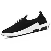 Men\'s Athletic Shoes Comfort PU Spring Fall Casual Walking Comfort Split Joint Flat Heel Black Gray 2in-2 3/4in