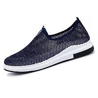 Men\'s Loafers Slip-Ons Comfort Tulle Summer Casual Walking Comfort Split Joint Flat Heel Black Blue 2in-2 3/4in