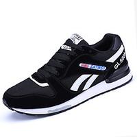 Men\'s Athletic Shoes Comfort PU Spring Fall Outdoor Lace-up Flat Heel Black/White Blue Gray Flat