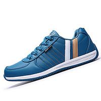 Men\'s Athletic Shoes Comfort PU Spring Fall Outdoor Lace-up Flat Heel Blue Black Flat