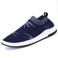 Men\'s Loafers Slip-Ons Comfort PU Spring Fall Outdoor Flat Heel Blue Black Flat