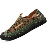 Men\'s Athletic Shoes Comfort PU Summer Outdoor Flat Heel Blue Green Brown Under 1in