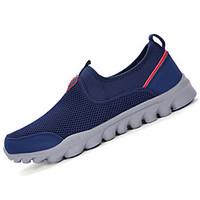Men\'s Athletic Shoes Comfort Tulle Summer Outdoor Flat Heel Gray Dark Blue Under 1in
