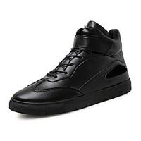 Men\'s Boots Spring Fall Winter Patent Leather Outdoor Casual Flat Heel Creepers Black Gold White