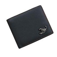 Men Cowhide Wallet Black Formal Card Holder Genuine Leather Purse