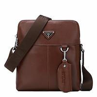 Men Shoulder Bag Cowhide Sheepskin All Seasons Birthday Event/Party Casual School Rectangle Zipper Violet Amethyst Dark Red Pinky Wine